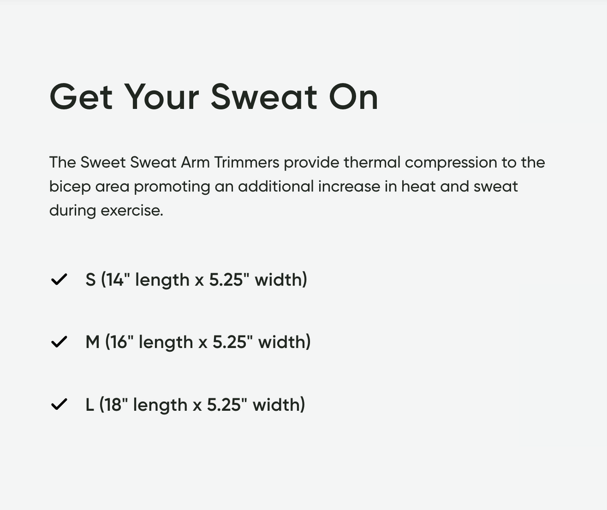 Sweet Sweat® Arm Trimmers 2PK