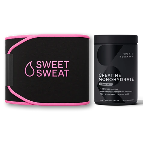 Sweet Sweat Waist Trimmer and Sports Research Creatine Bundle